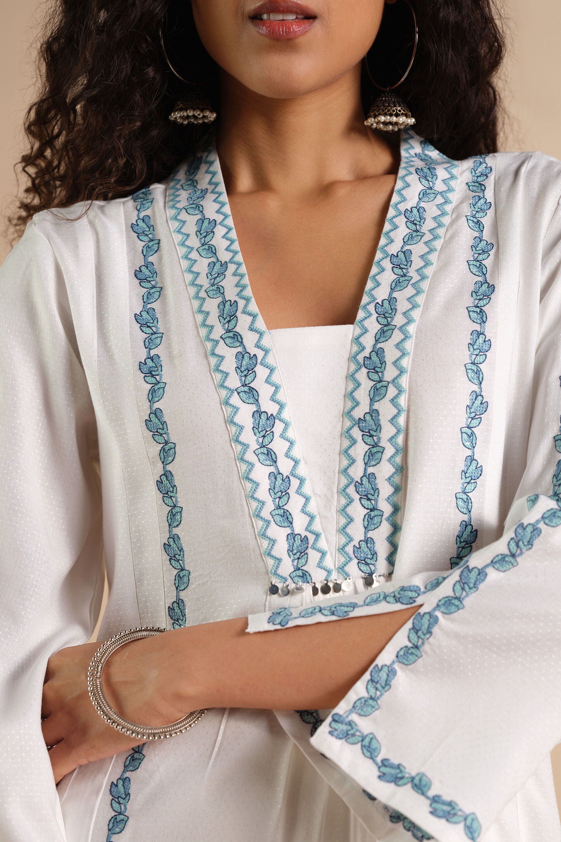 Summer Noor Kurta Set, White, image 3